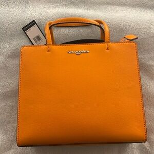 Karl Lagerfeld Ginger/Orange Purse with Guitar Strap